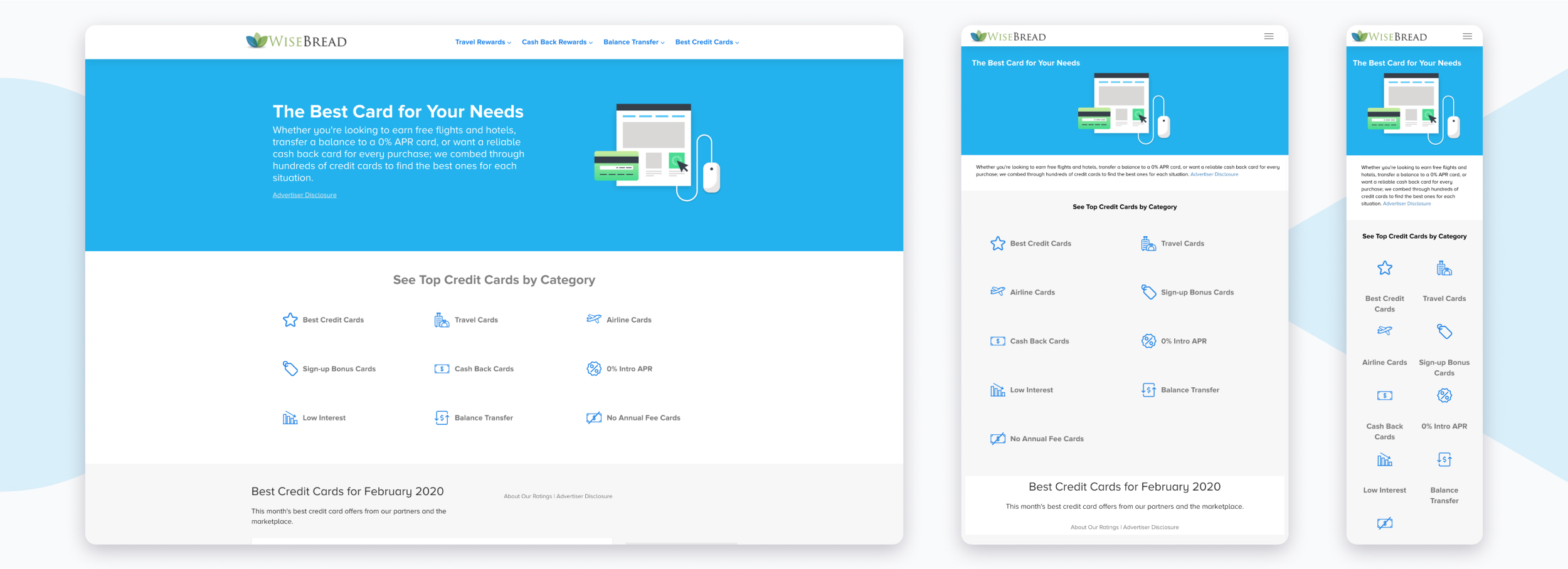 Wise Bread homepage displayed on various screen sizes